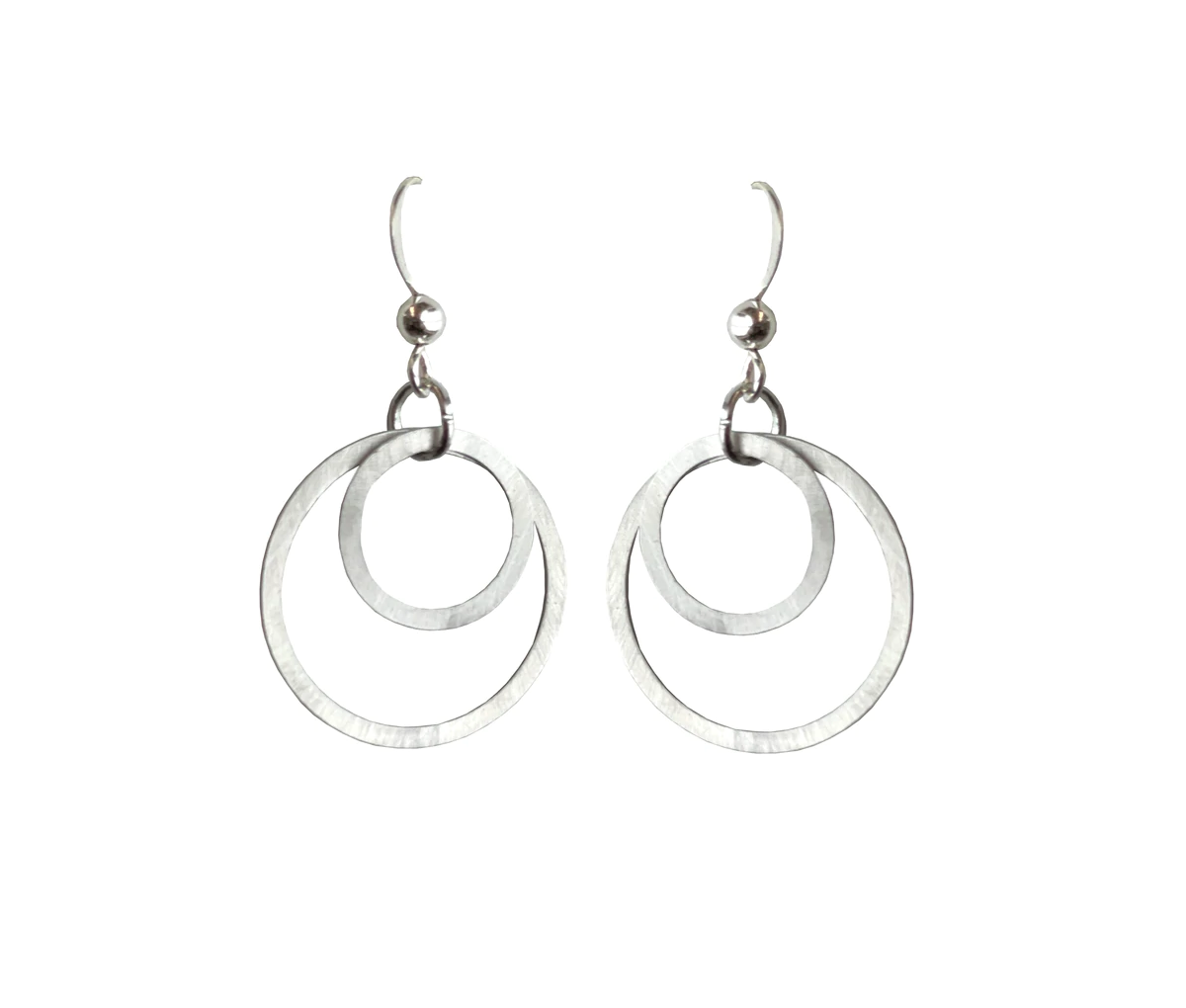 Brushed Stainless Hoop Earrings by d'ears