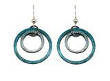 Turquoise Patina Hoop Earrings by d'ears