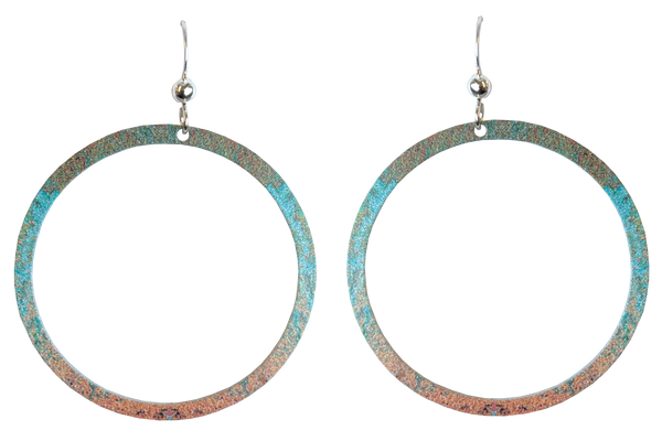 Turquoise Patina Hoop Earrings by d'ears