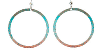 Turquoise Patina Hoop Earrings by d'ears