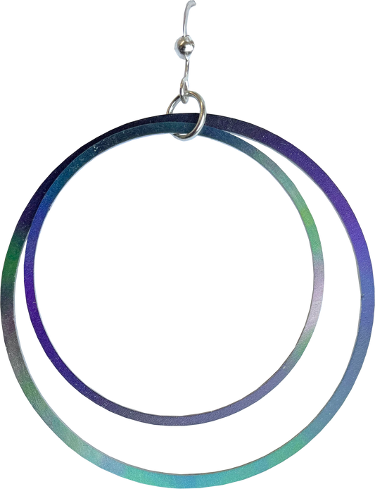 Fire N Ice (Northern Lights) Hoop Earrings by d'ears, sterling silver earwires