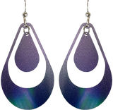 Large Fire & Ice Aurora, Double Open Tear Drop Earrings #2639