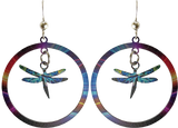 Dragonfly Hoop Earrings, stainless steel #2650