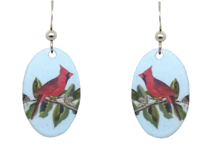 Cardinal oval earrings, #2682