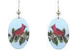Cardinal oval earrings, #2682