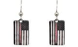 US Flag Red and White Line nurses earrings, #2704