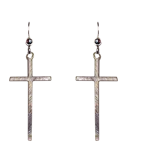 Thin Cross earrings, #2715