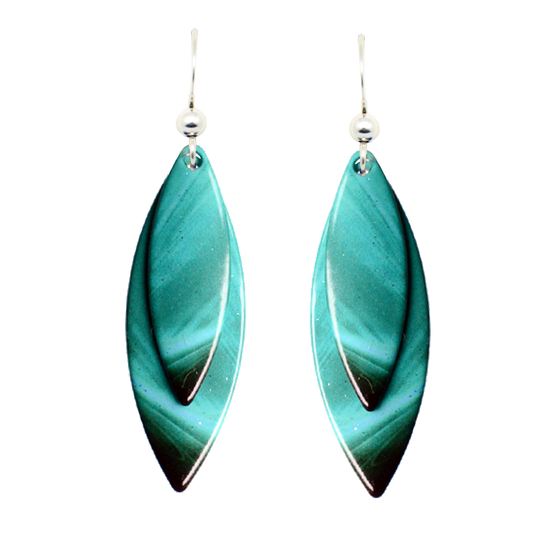 Aqua Wave Earrings, Sterling Silver Earwires, Item# 3049