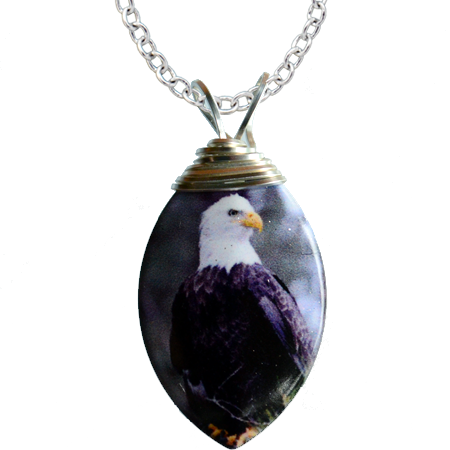 Bald Eagle Leaf Necklace, Item# 4165X