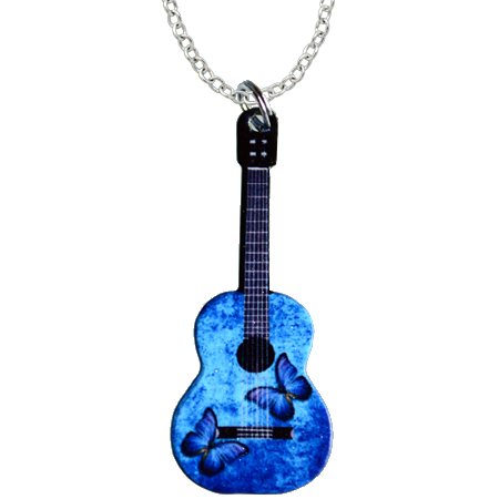 Blue Butterfly Acoustic Necklace, Item# 4182X
