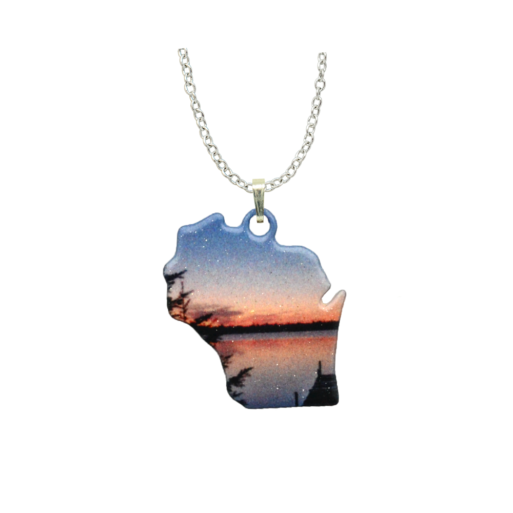 Blue Sunset WI Necklace, Item# 4197X