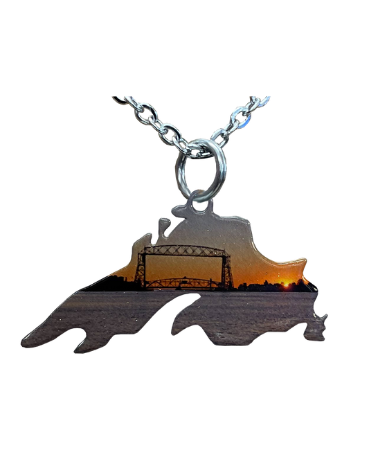 Lake Superior Duluth Lift Bridge, Large Necklace #4265X