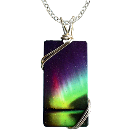 Rainbow Large Rectangle Necklace #4346X