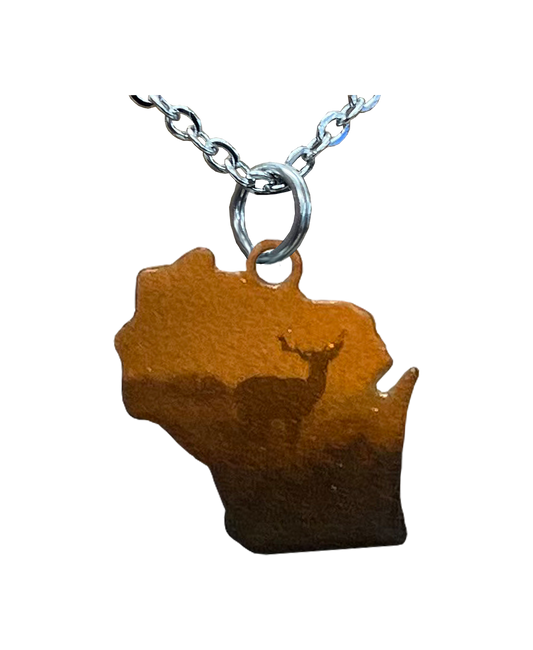 WI, Buck at Dawn, Large Necklace #4463X