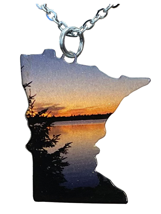 MN, Blue Sunset, Large Necklace #4195X