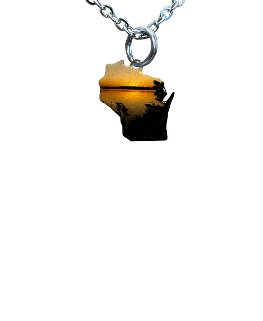 WI, Yellow Sunset, Small Necklace #4570X