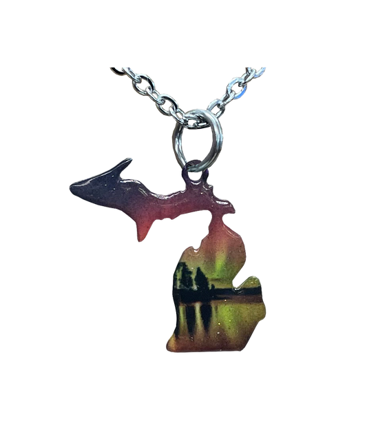 MI State, Birch Lake Large Necklace #4591X