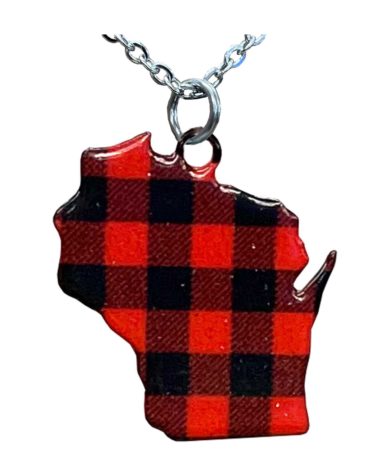 WI, Lumberjack Plaid, Large Necklace #4598X