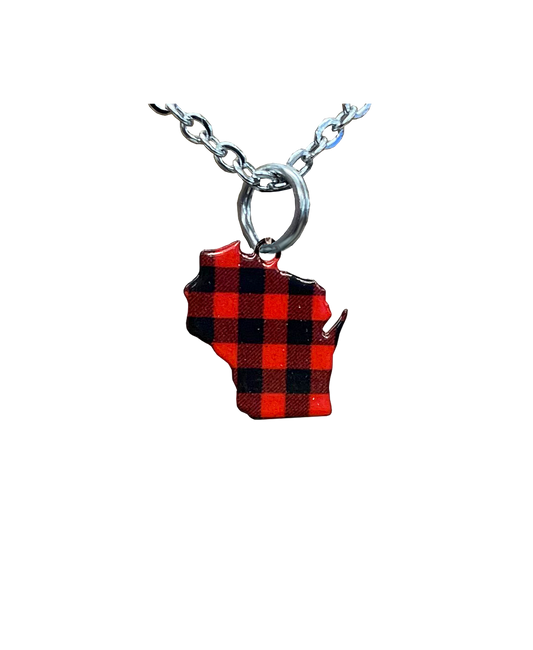 WI, Lumberjack Plaid, Small Necklace #4630X