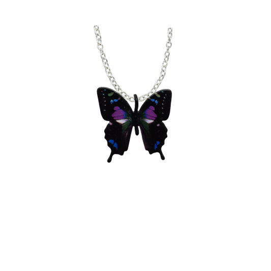 Black & Purple Butterfly Necklace, Item# 4638X