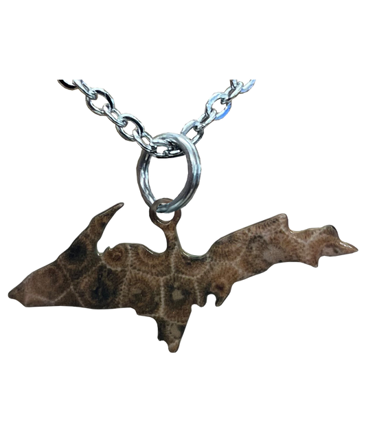 Upper MI, Petoskey Stone Large Necklace #4676X