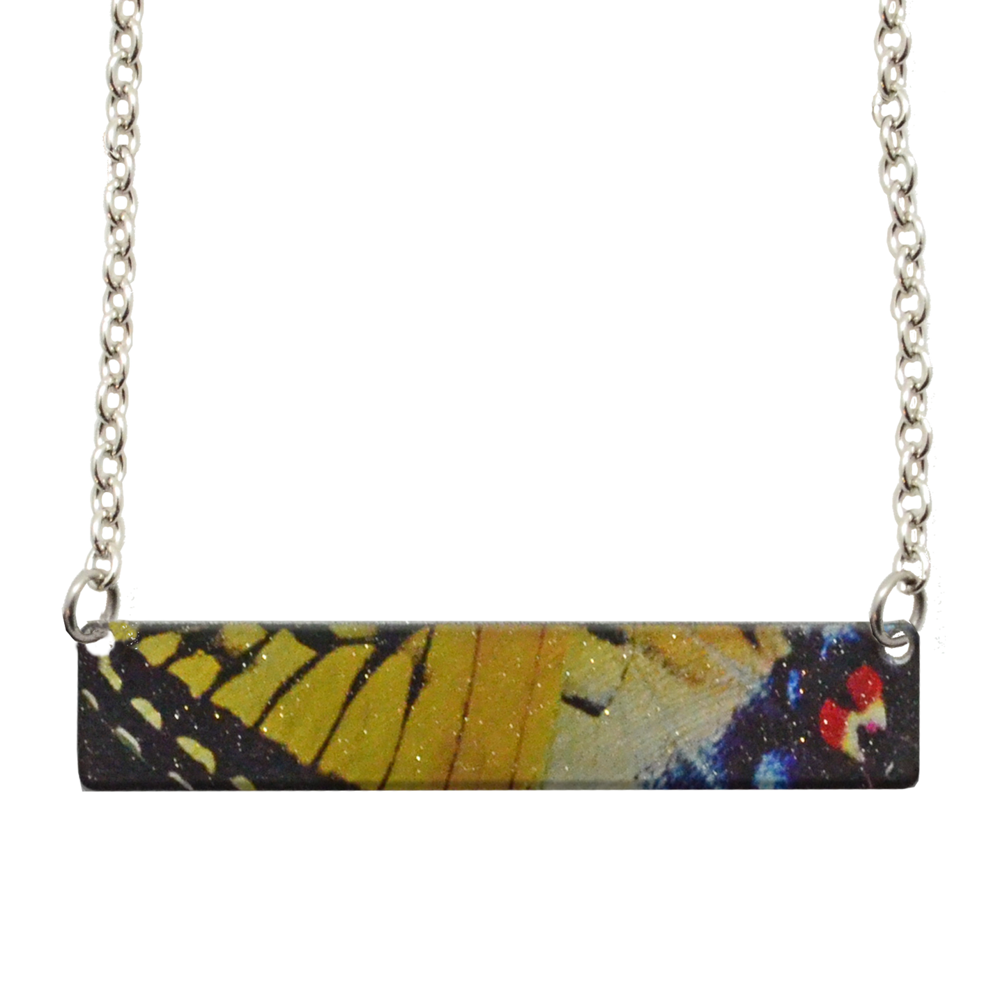 Yellow Swallowtail 2" Bar Necklace