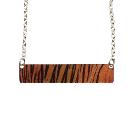 Tiger Stripes 2" Bar Necklace