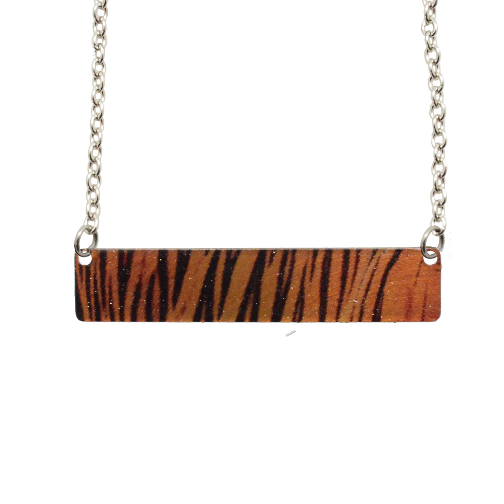 Tiger Stripes 2" Bar Necklace