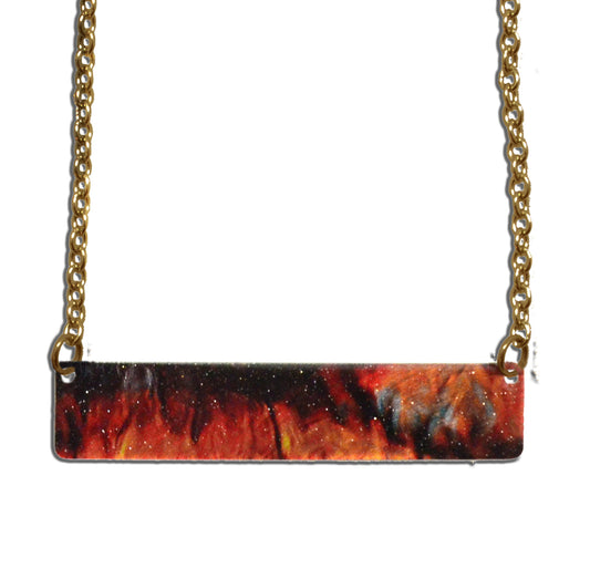 Fire Water 2" Bar Necklace