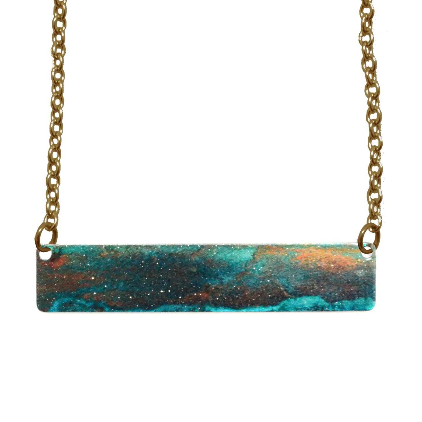 Rusty Turquoise 2" Bar Necklace