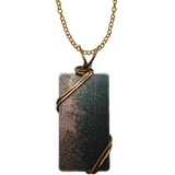 Antique Bronze Rectangler Necklace, 1.5" long with bronze finish wiring, Item# 4715X