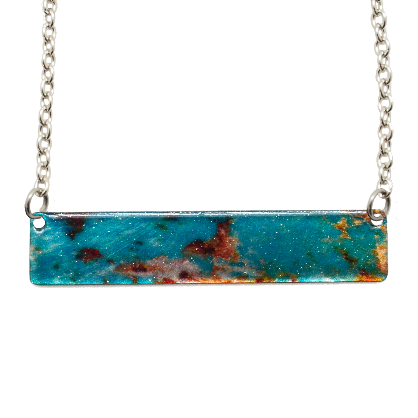 Turquoise Stone 2" Bar Necklace