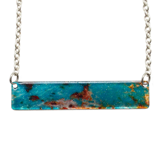 Turquoise Stone 2" Bar Necklace