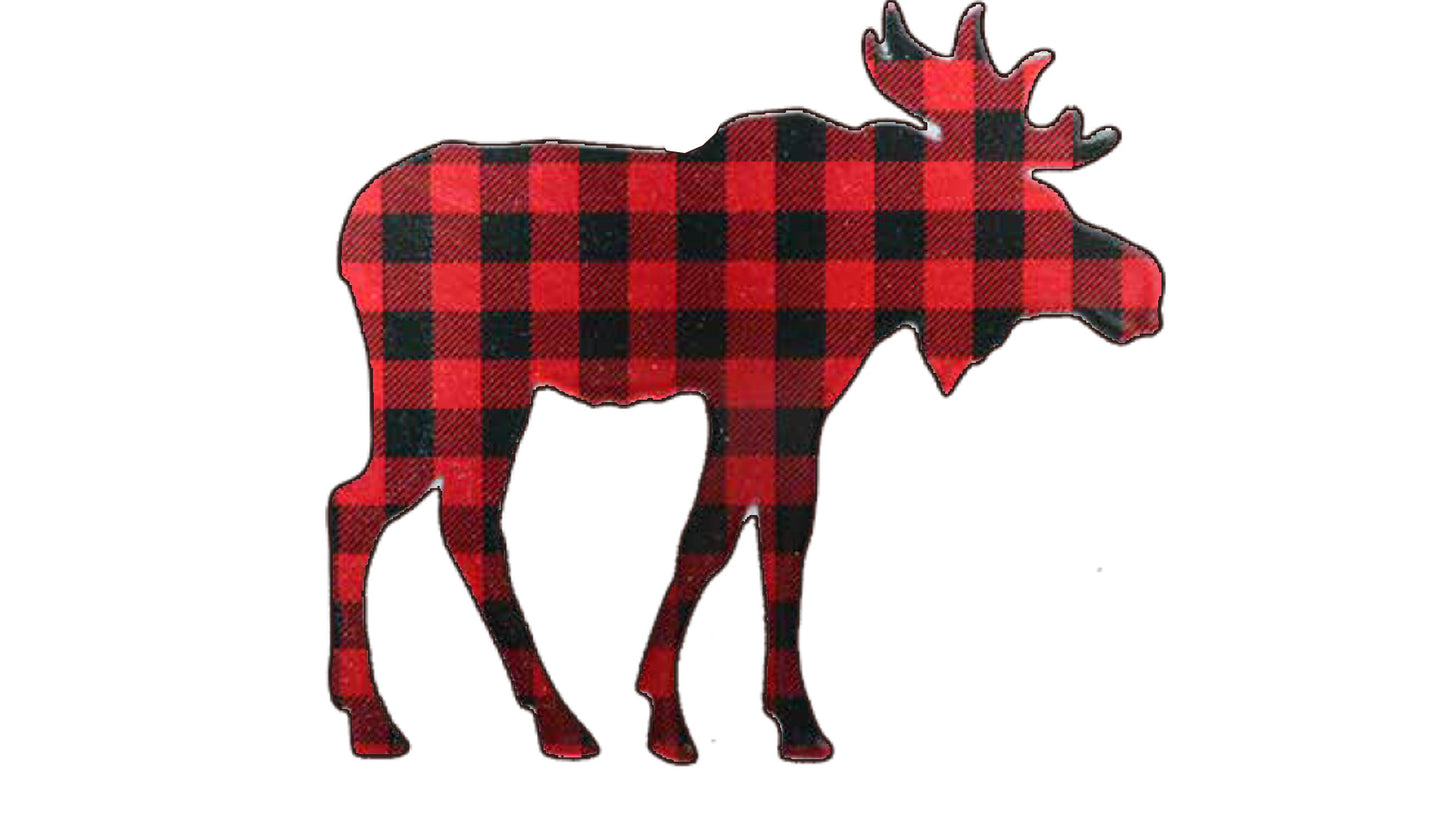 Moose pin, Lumberjack Plaid Item# 6078