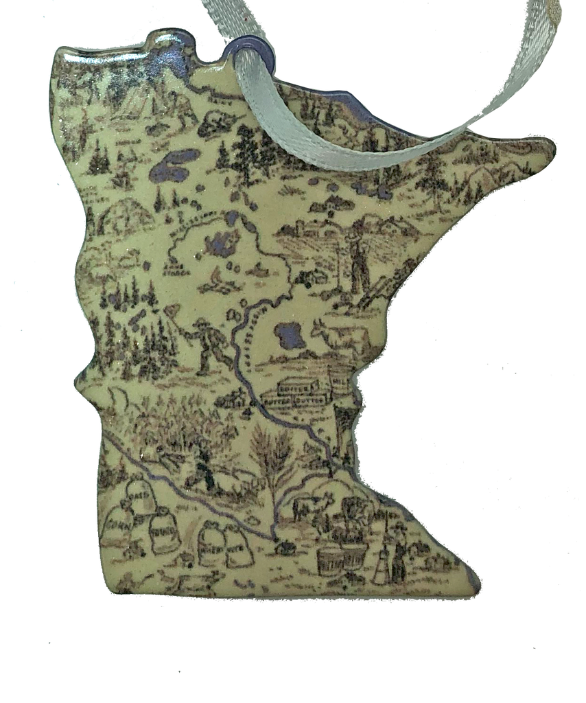 MN, Vintage Map, ornament #8030