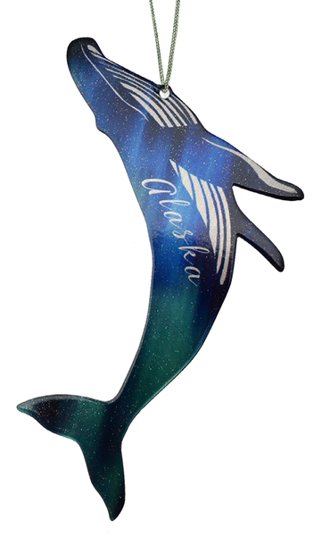 Alaska Aurora Breach Whale, 4 inch ornament, Item# 8132