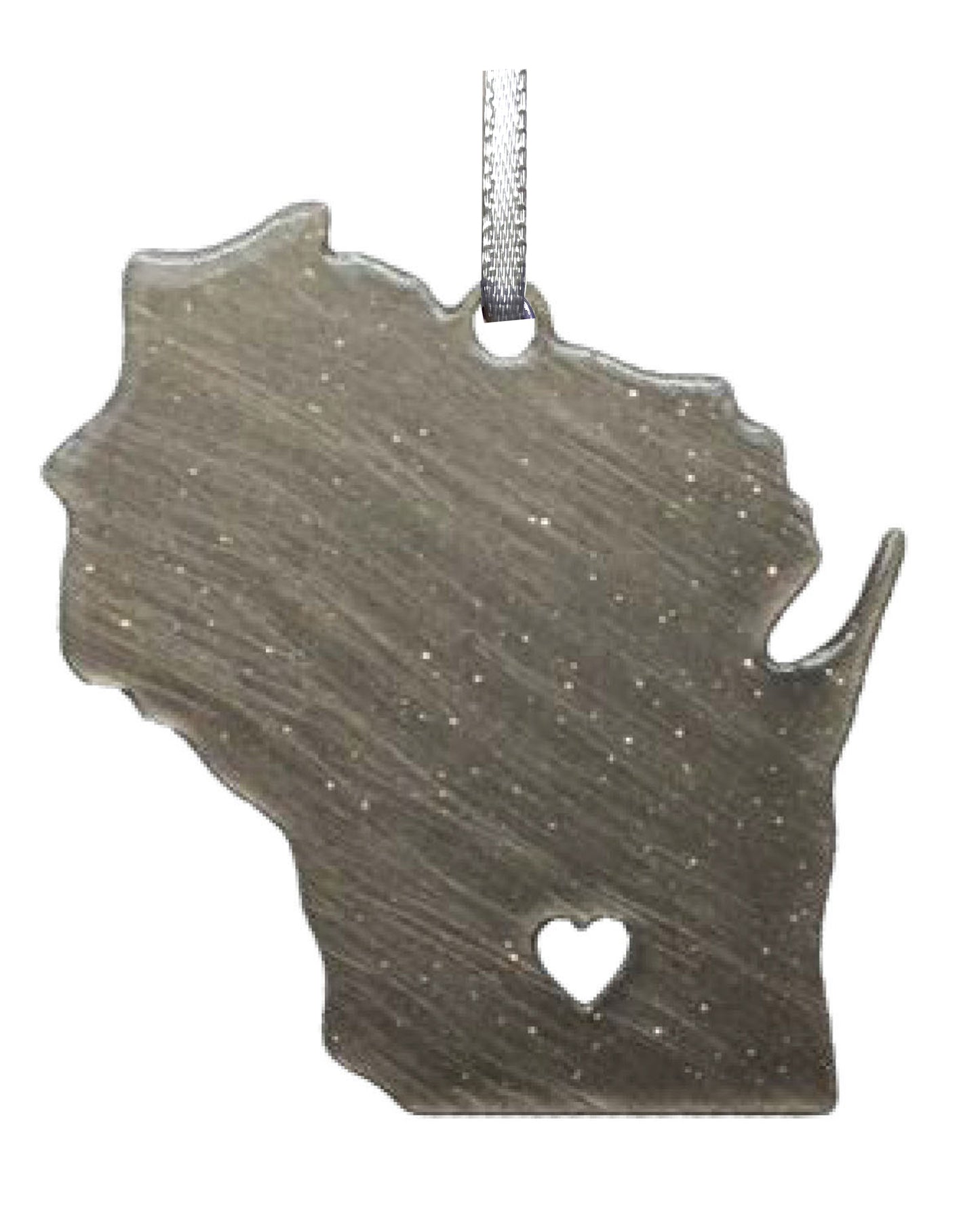 WI, I Heart Wisconsin, Stainless Steel Ornament 2.5 inch, #8187