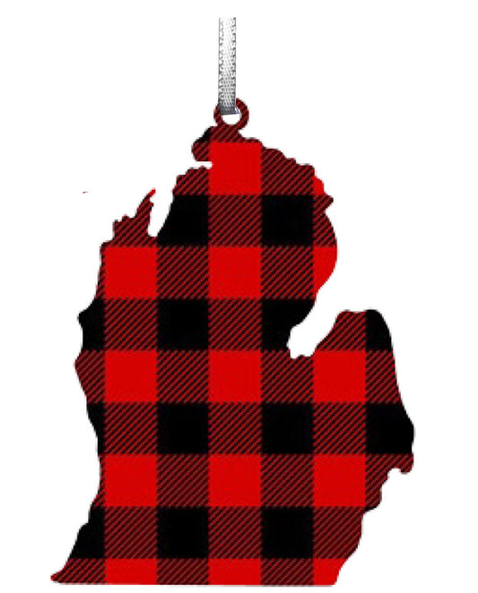 Lower MI, Lumberjack Plaid Ornament 3" #8189