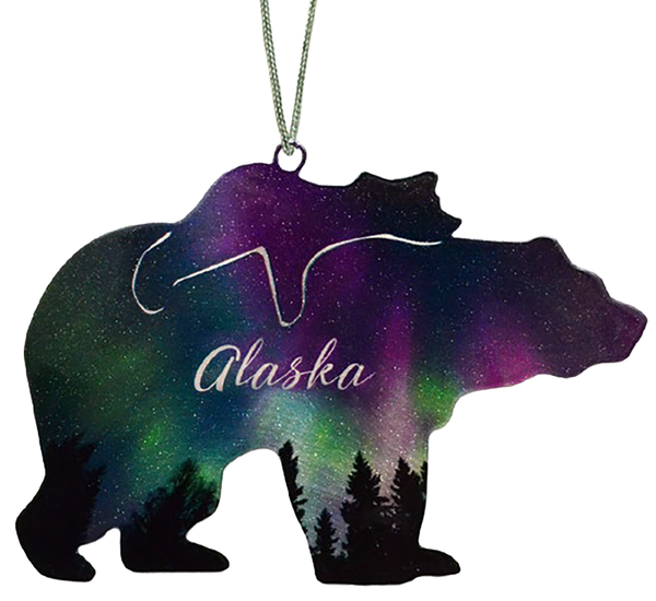 Bear and Cub, 4-inch ornament, Fire and Ice, Alaska Name Drop Item# 8240AK