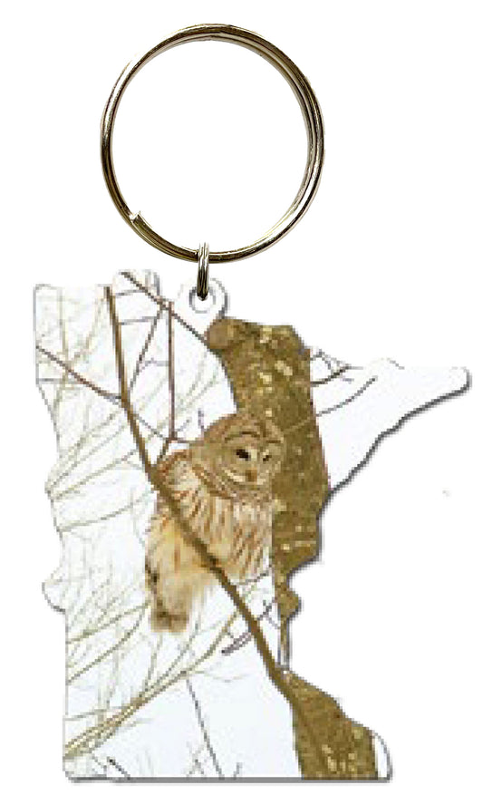 MN, Barred Owl, Key Chain #8519