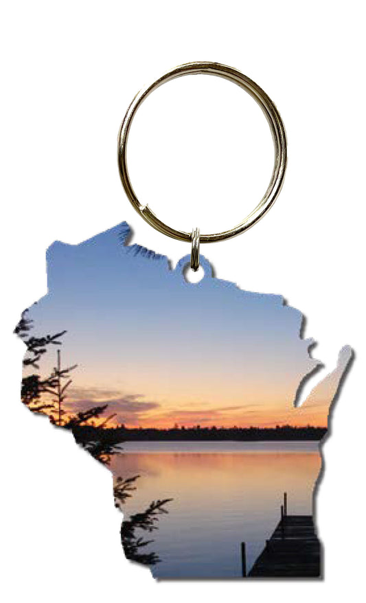 WI, Blue Sunset, Key Chain #8544