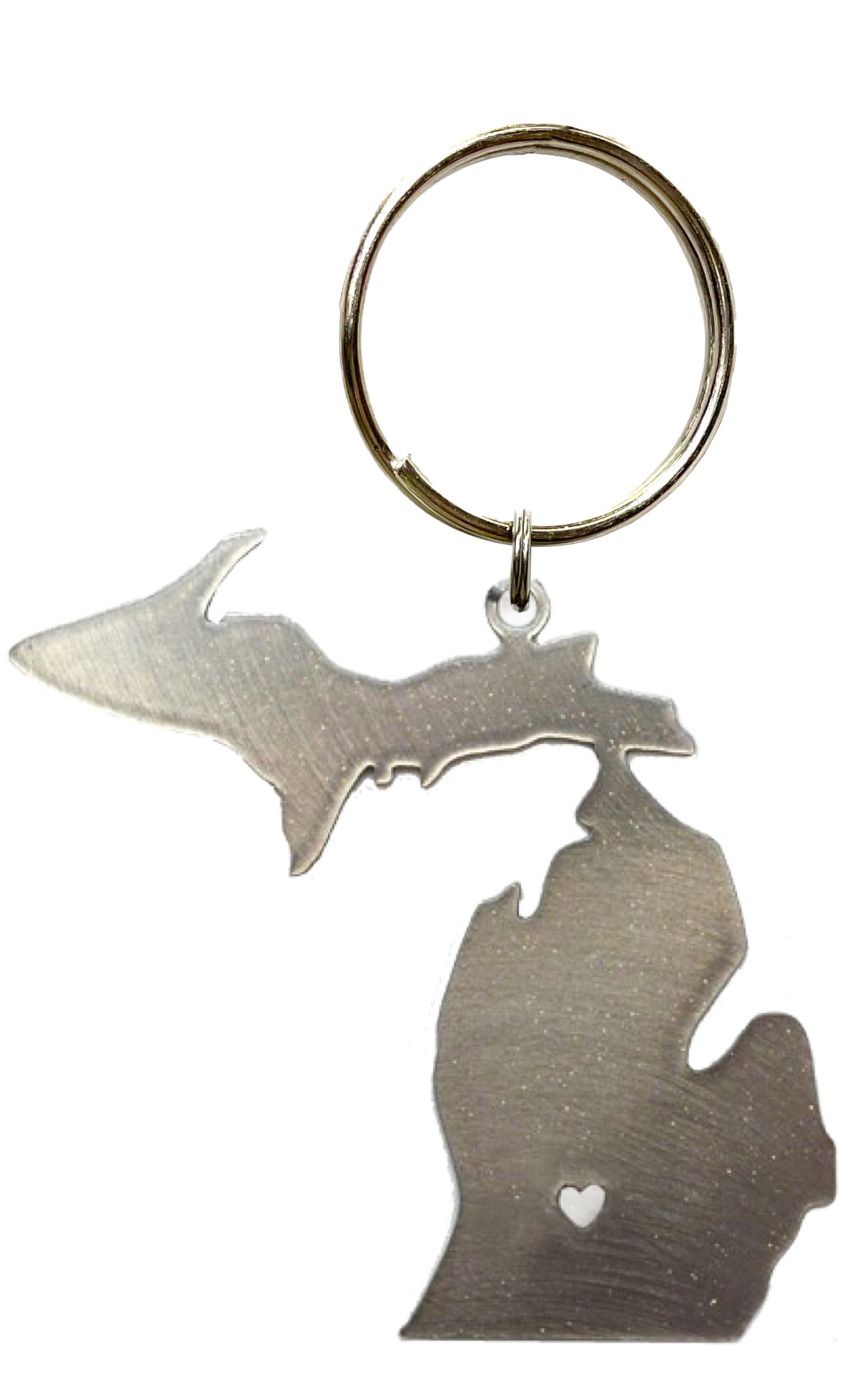 MI State, I heart Michigan, Stainless Key Chain #8565