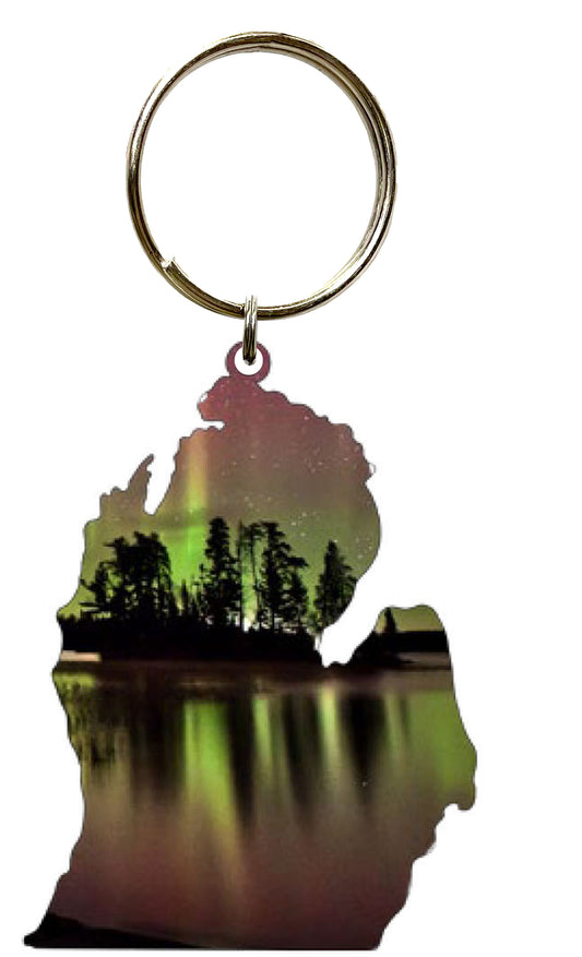 Lower MI, Birch Lake Key Chain #8579