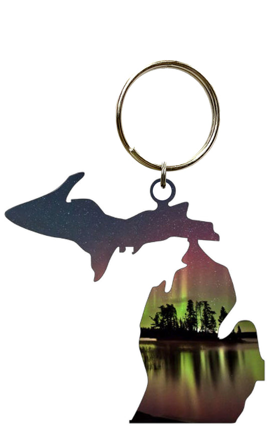 MI State, Birch Lake Key Chain #8580