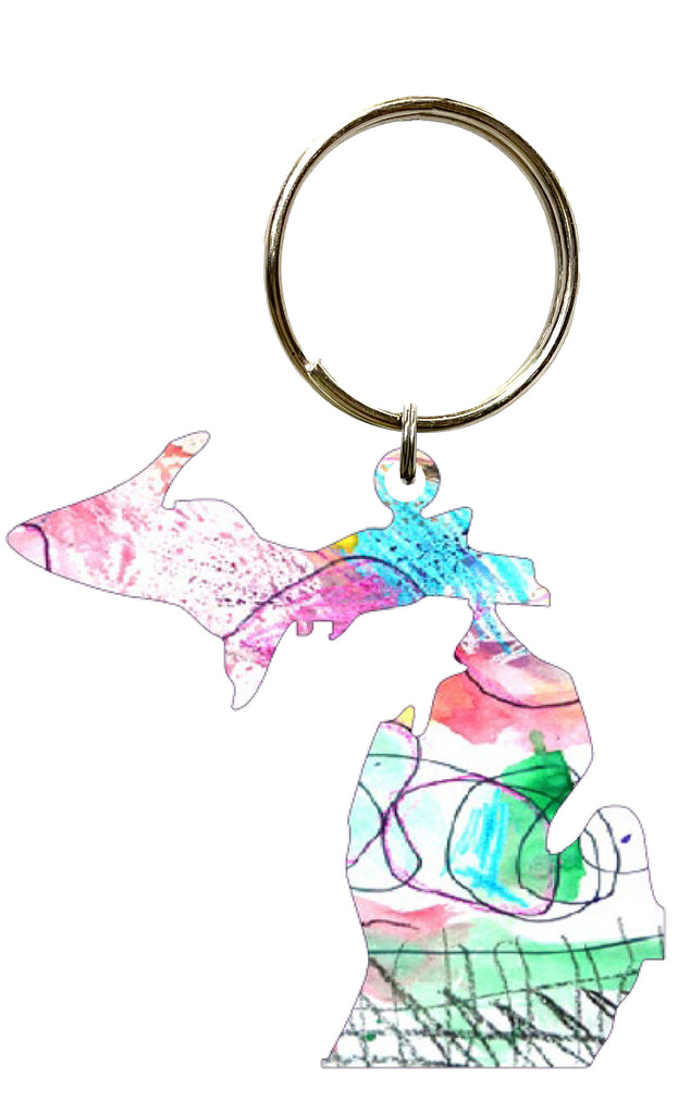 MI State, Abstract Key Chain #8583