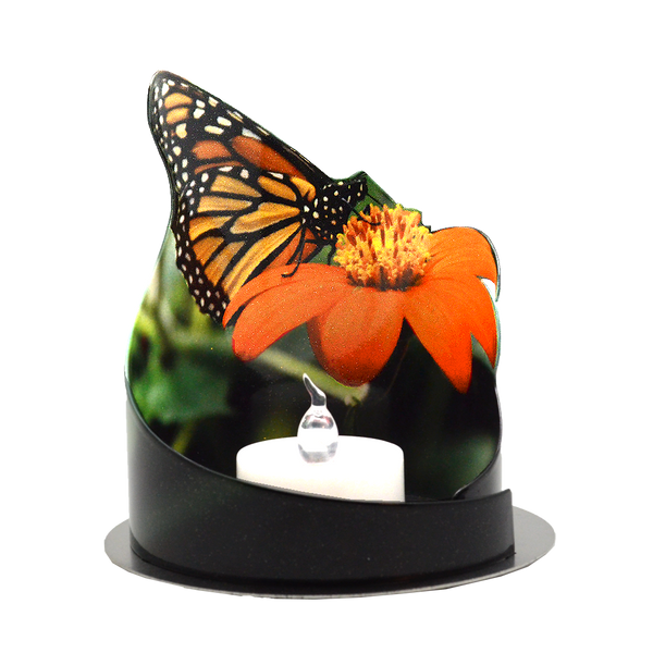 Monarch Butterfly Wrapped Candle Holder 3"