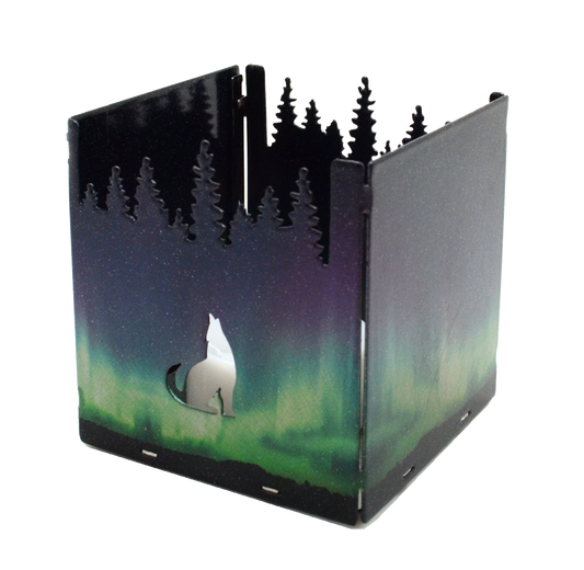 Wolf Treeline Candelabra Holder Tealight 2.5"