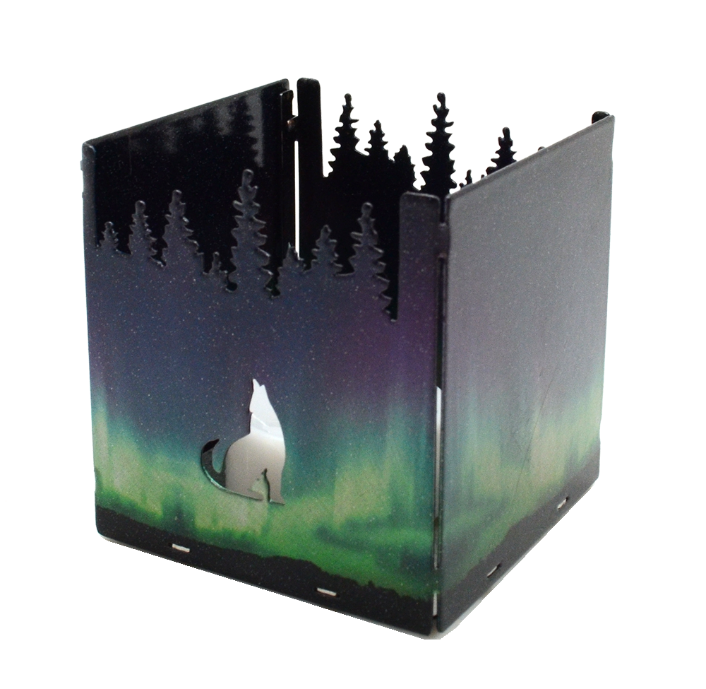 Wolf Treeline Candelabra Holder Tealight 2.5"