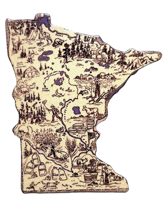MN, Vintage Map, Pin #6015