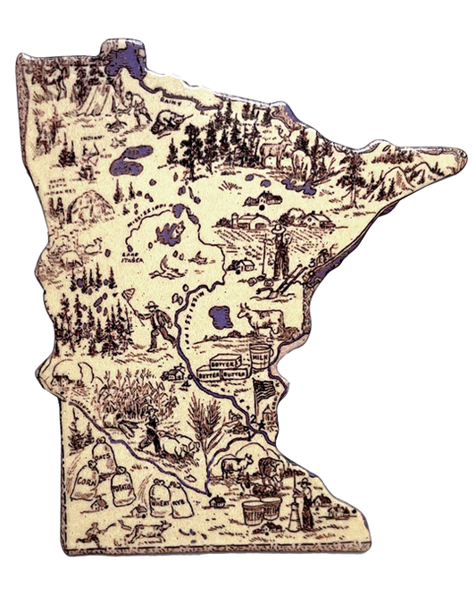 MN, Vintage Map Magnet, #9538